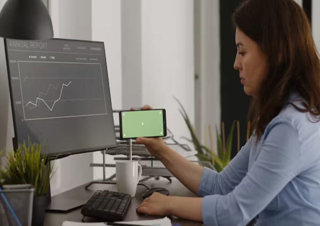 A woman monitoring the data egress cost